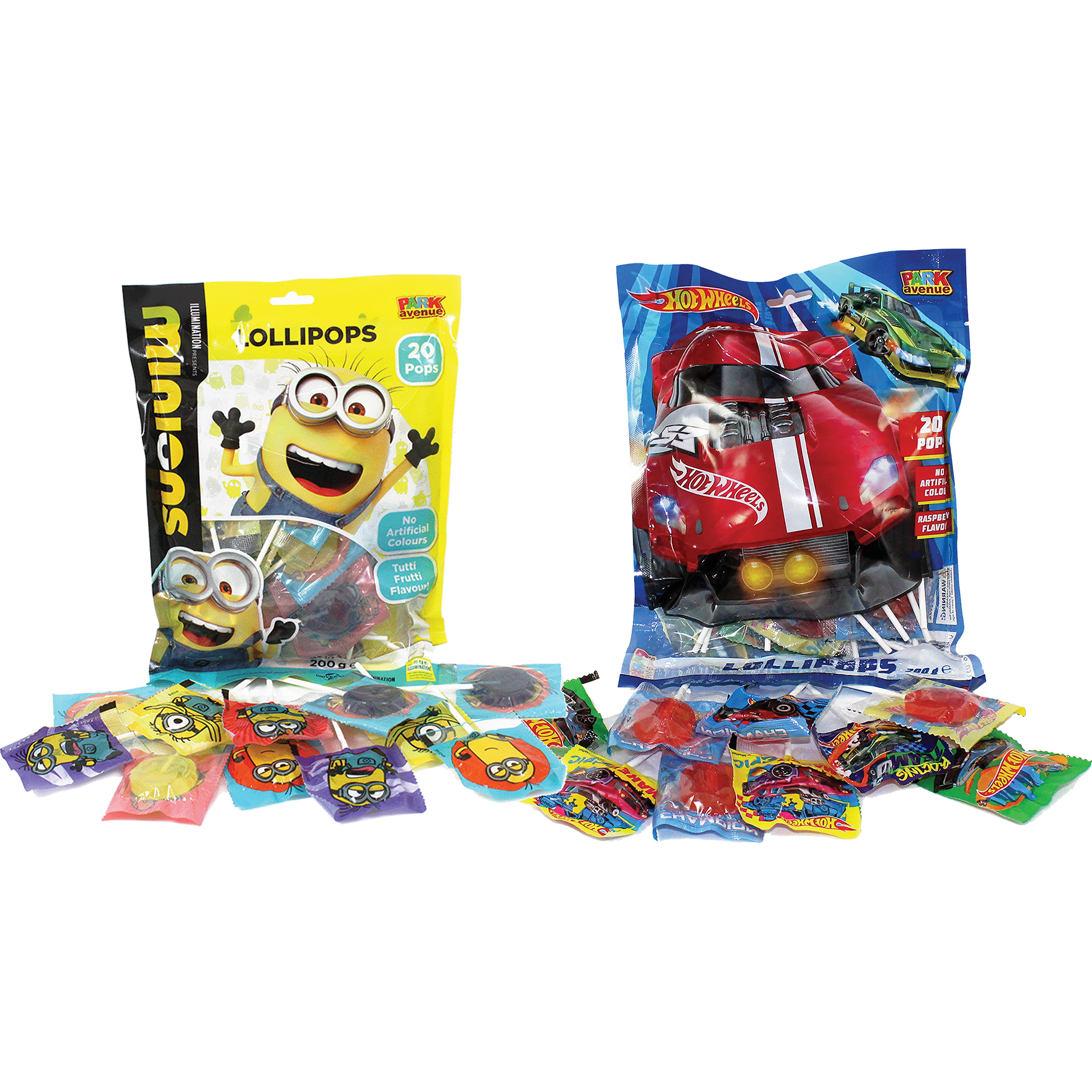 Hot Wheels & Minions 20PK Lollipops 200g