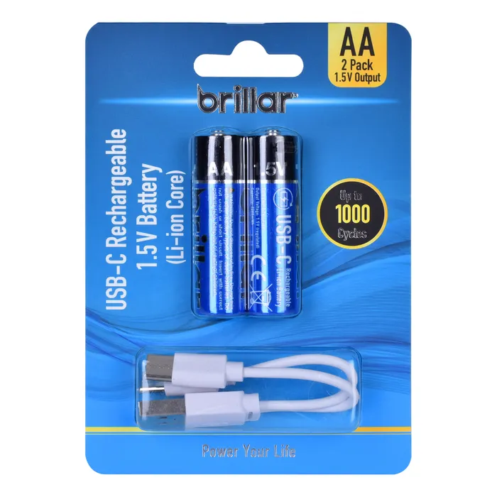 2PK AA USB Rechargeable Li-Ion Battery