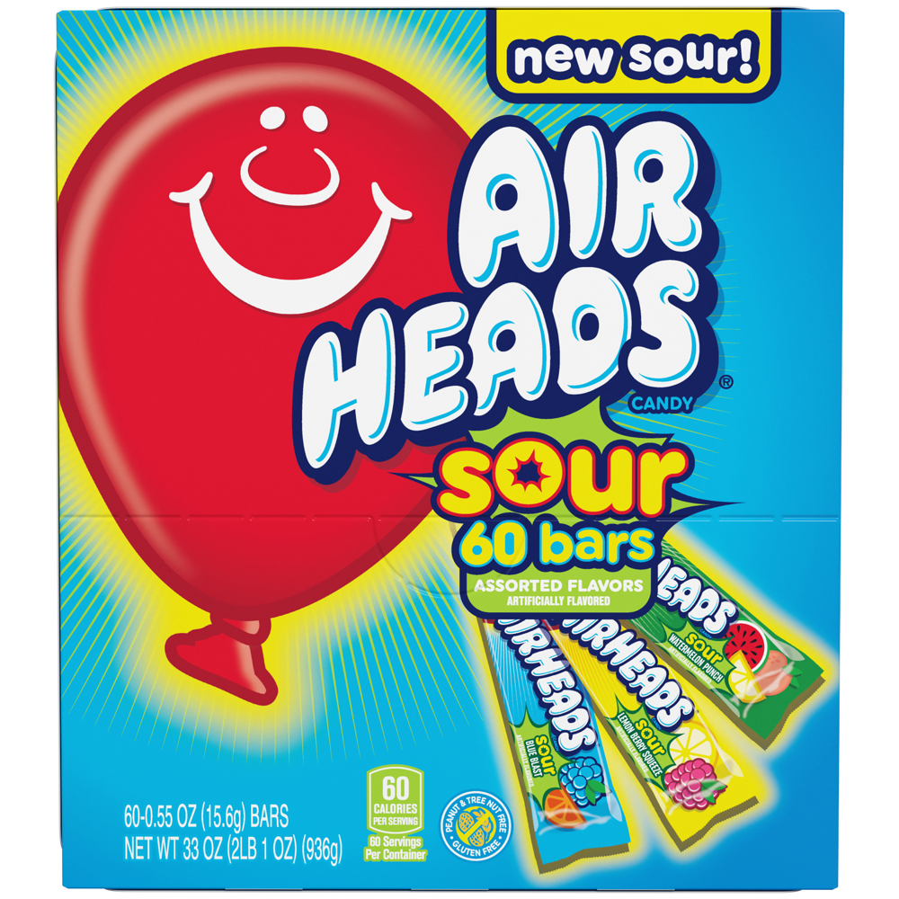 Airheads Singles Gravity Feed Boxes Assorted Sours 16g