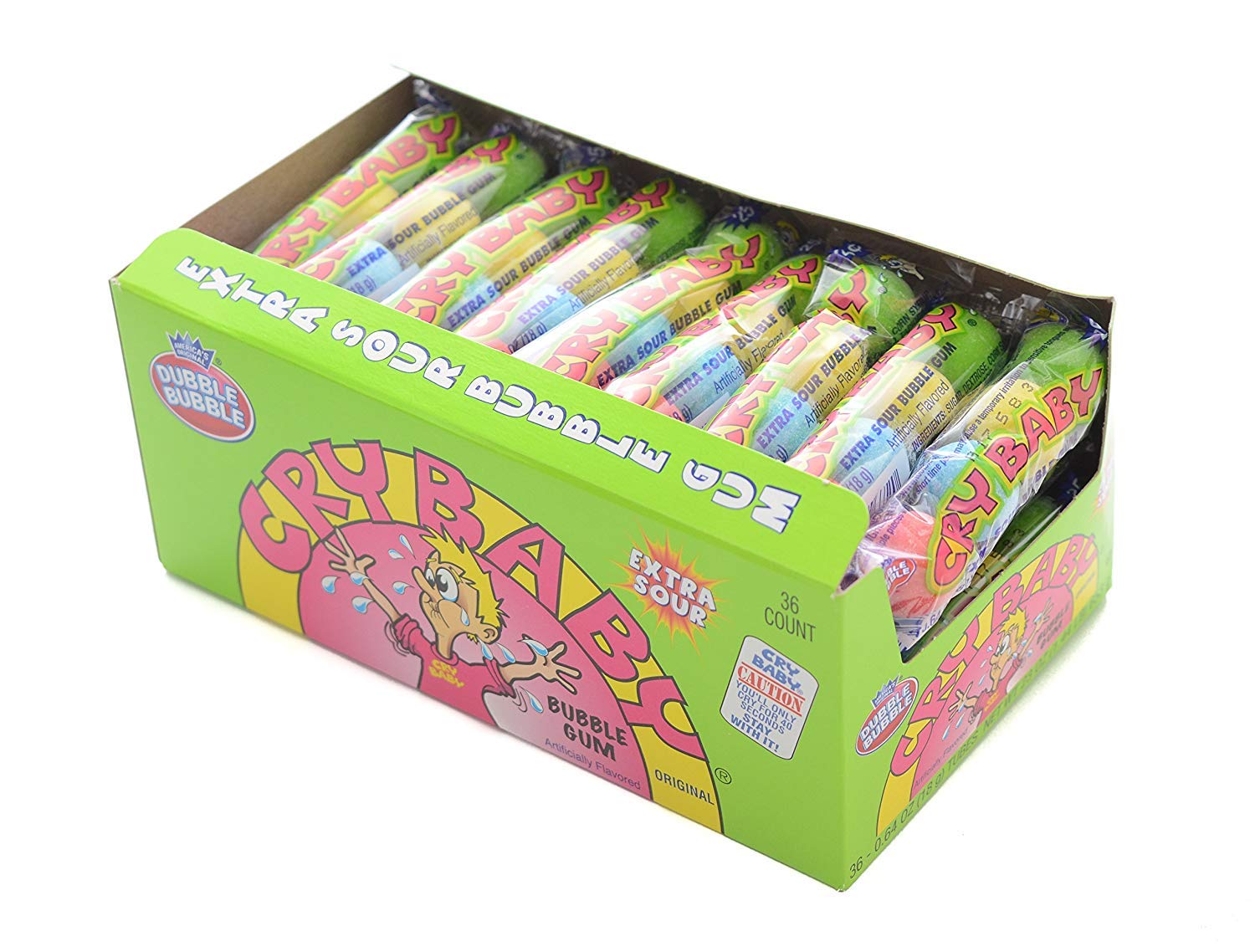 Dubble Bubble Cry Baby Extra Sour Gumball 4-Ball Tube 18g