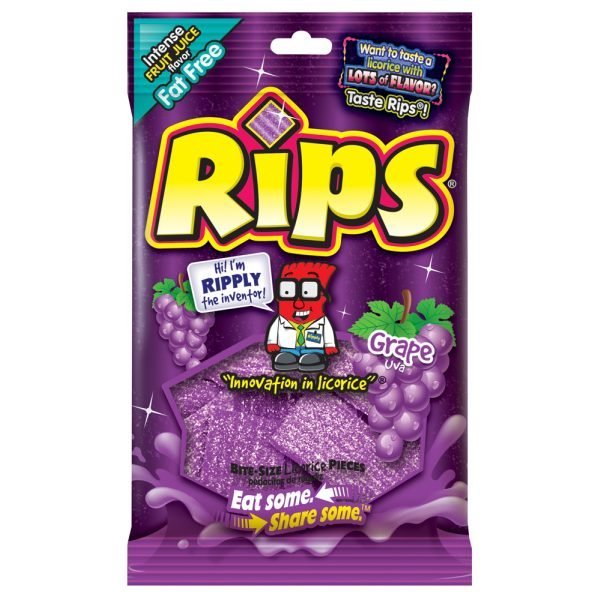 Rips Bite-Size Grape Pieces 113g Peg Bag