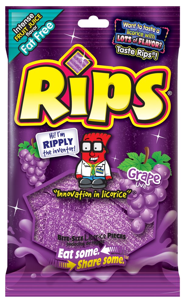 Rips Bite-Size Grape Pieces 113g Peg Bag
