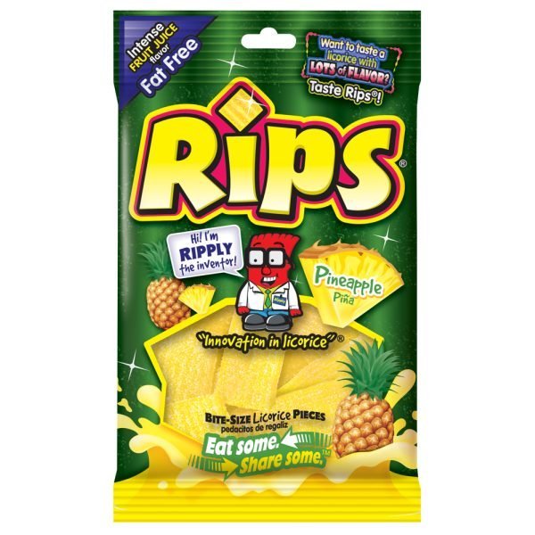 Rips Bite-Size Peg Bags Pineapple Pieces 113g