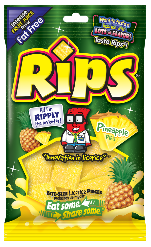 Rips Bite-Size Peg Bags Pineapple Pieces 113g
