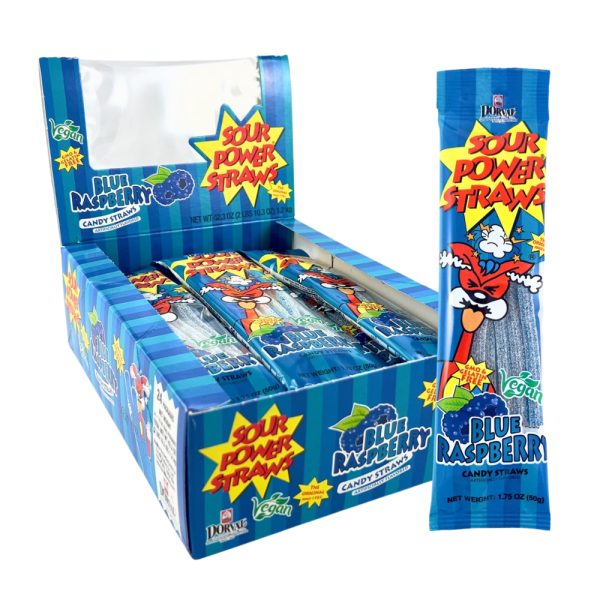 Sour Power Straws Blue Raspberry 50g