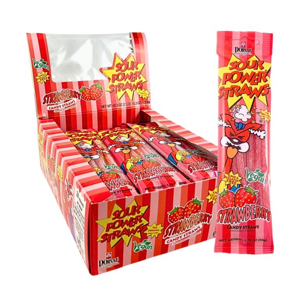 Sour Power Straws Strawberry 50g