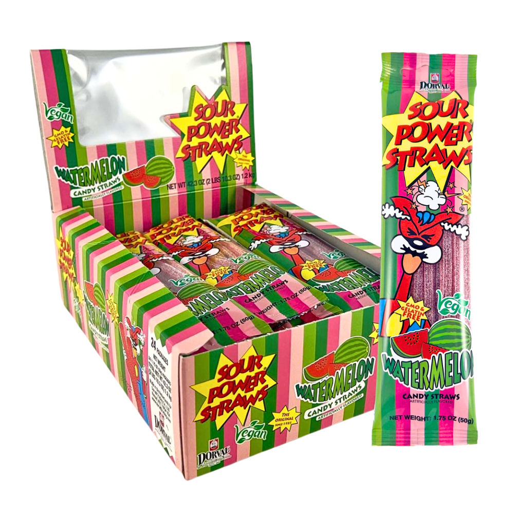 Sour Power Straws Watermelon 50g