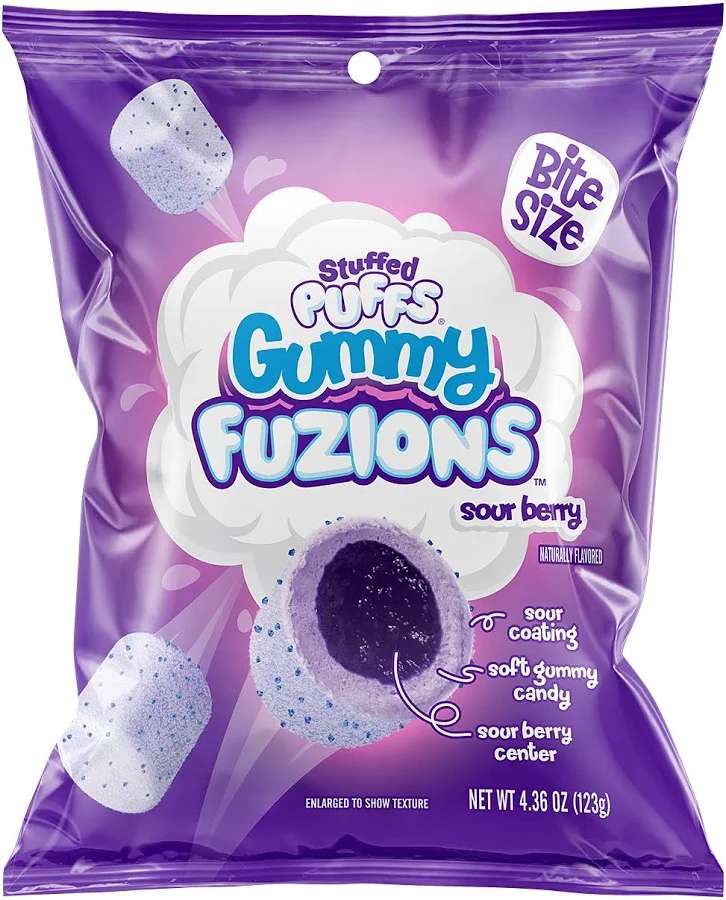 Stuffed Puffs Gummy Fuzions Sour Mixed Berry 120g