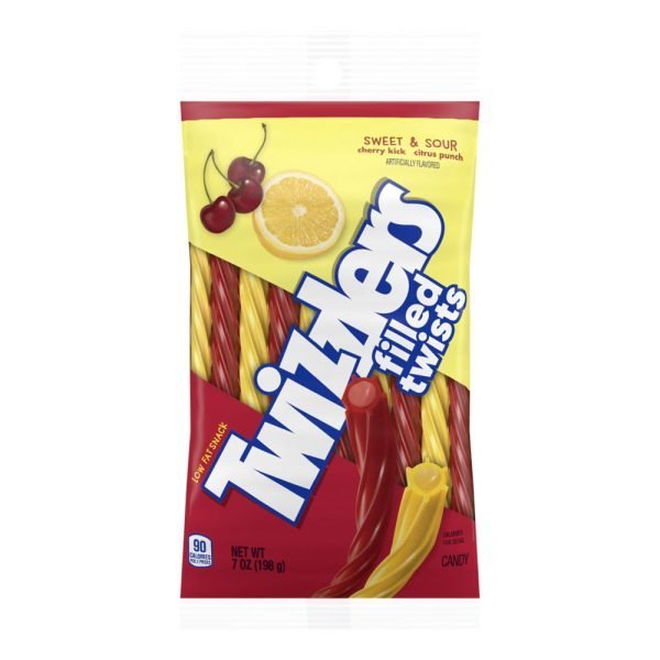 Twizzlers Filled Twists Peg Bag Sweet & Sour 198g