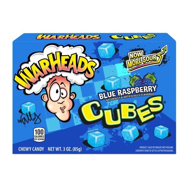 Warheads Blue Raspberry Cubes Theater Box 85g