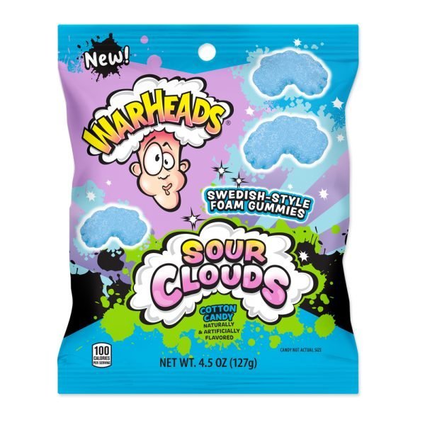 Warheads Sour Clouds Peg Bag Cotton Candy 128g