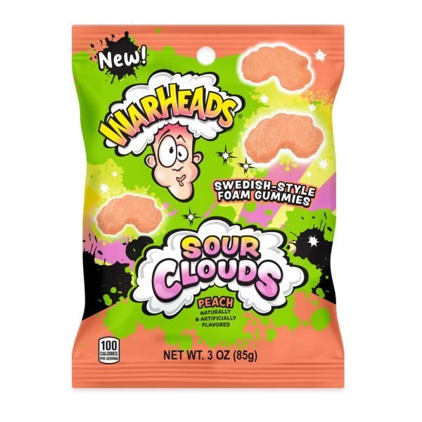 Warheads Sour Clouds Peg Bag Peach 85g