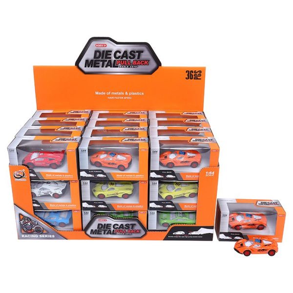 Die Cast Pull Back Racing Series- 6 Assorted Designs