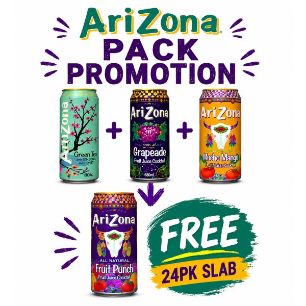 Arizona 680ml GT+Grapeade+Mango→Punch