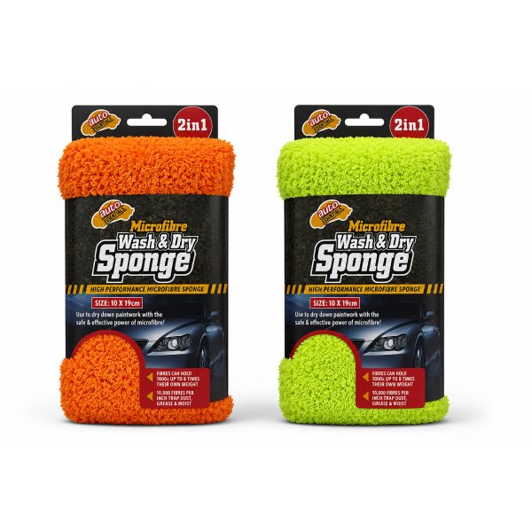 Auto Essentials 2-in-1 Microfibre Wash & Dry Sponge