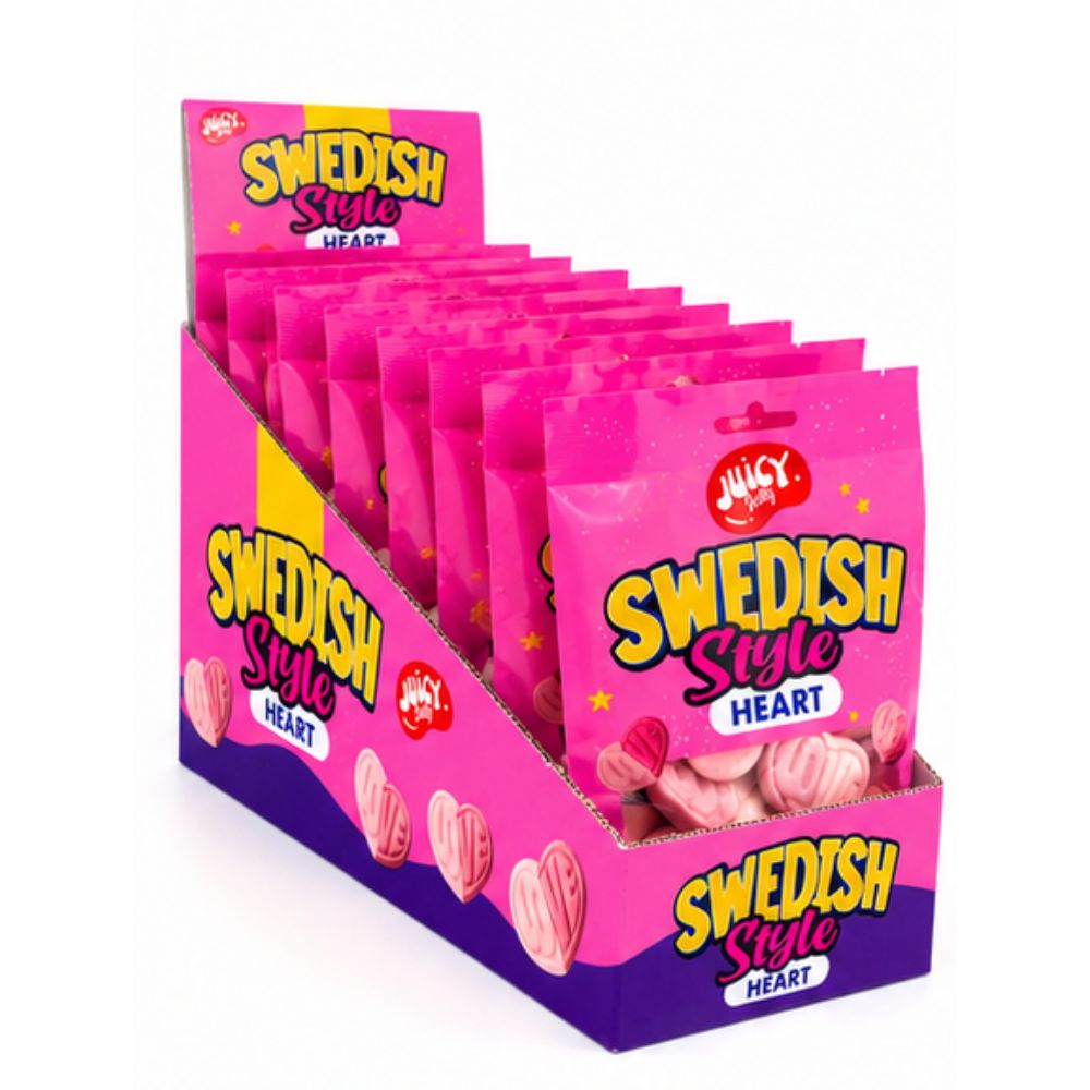 Juicy Jelly Swedish Vanilla & Strawberry Heart Hang Bag 100g - Image 3