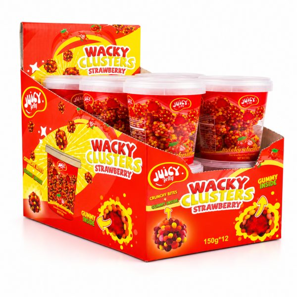 Juicy Jelly Wacky Clusters Strawberry Tub 150g