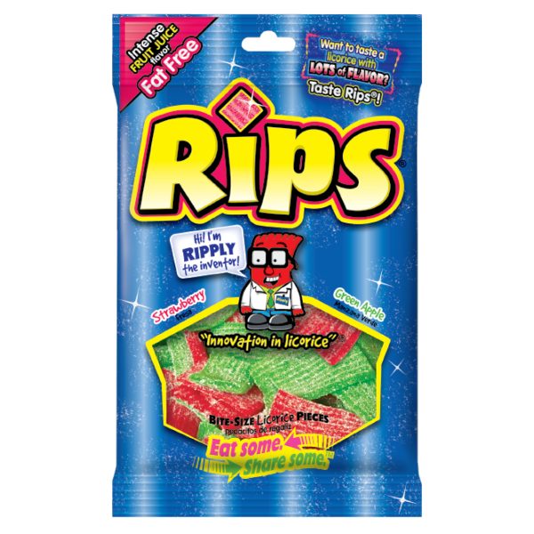 Rips Peg Bag Bite Size Pieces Strawberry/Green Apple 113g
