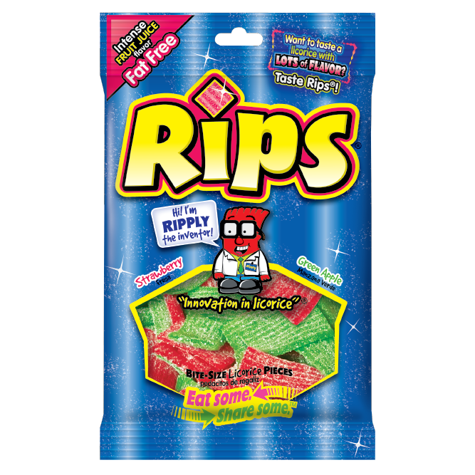 Rips Peg Bag Bite Size Pieces Strawberry/Green Apple 113g