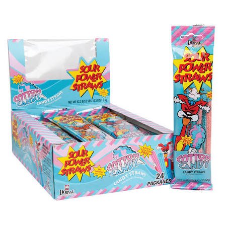 Sour Power Straws Cotton Candy 50g