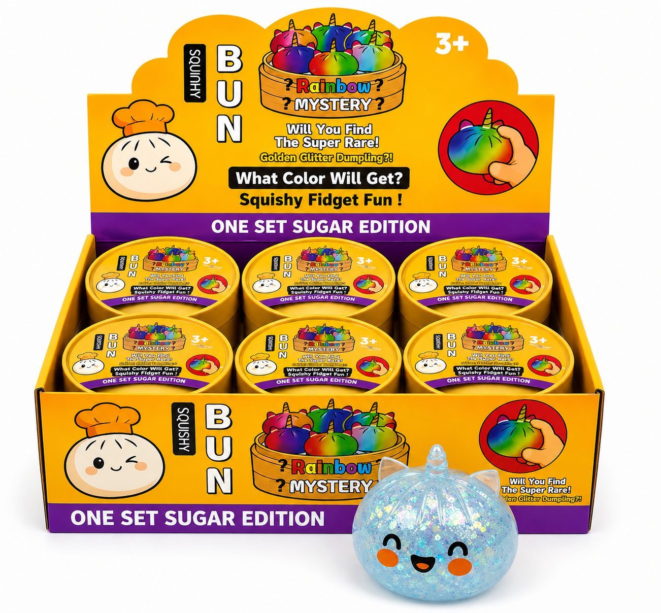 Squishy Steam Unicorn Glitter Mystery Bun Dumplings