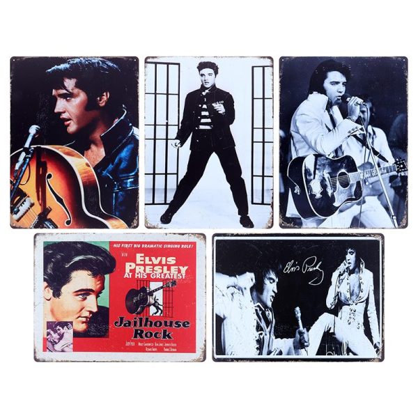Man Cave Plate Sign 6 Assorted ELVIS Designs 30cm x 40cm