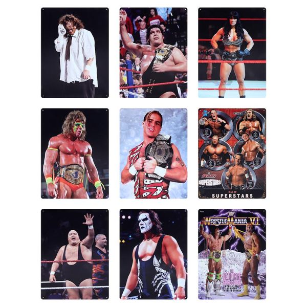 Man Cave Accessories Metal Sign Wrestling Legends Series 2- 18 Assorted Designs 30cm x 40cm
