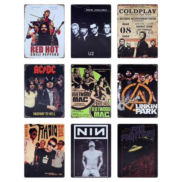 Man Cave Accessories Metal Sign Rock Series 1- 18 Assorted Designs 30cm x 40cm