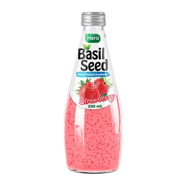 Hero Basil Strawberry Seed Drink 290ml