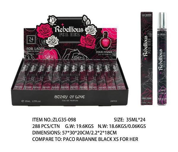 35ML Rebllious For Her - Smells like Paco Robanne Black XS for Her