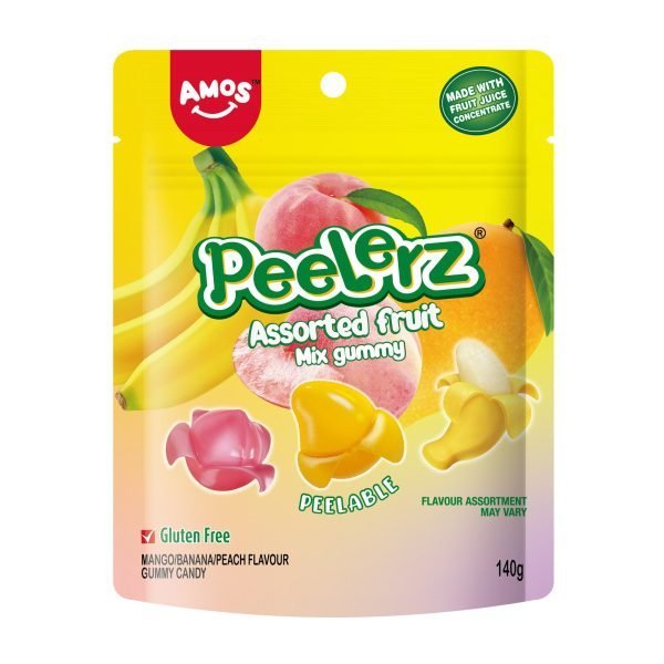 Amos Peelerz Gummy Assorted Fruit Mix Candy 150g