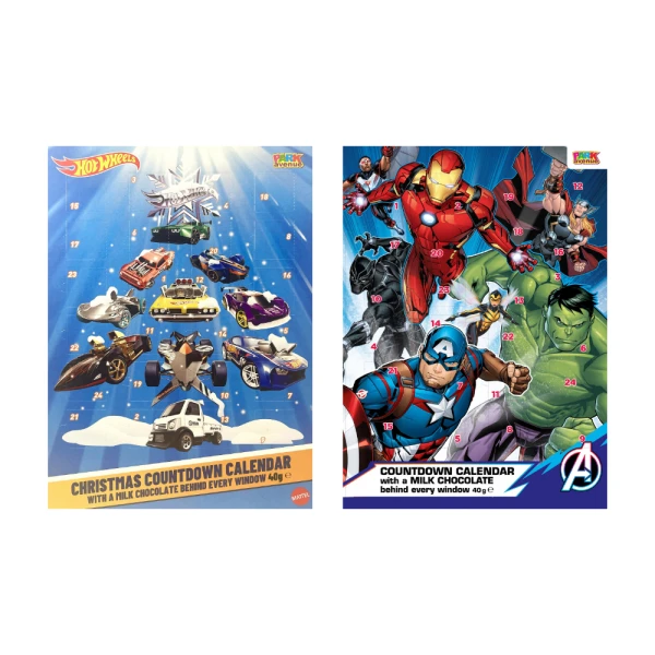 Assorted (Avengers / Hot Wheels) Advent Calendars 40g