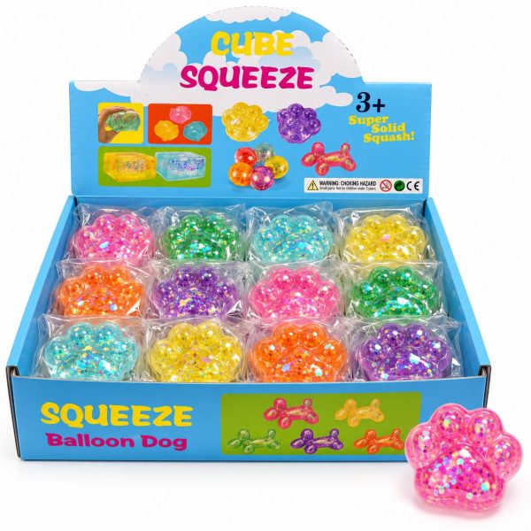 Squishy Glitter Cat Paw Fidget Toy