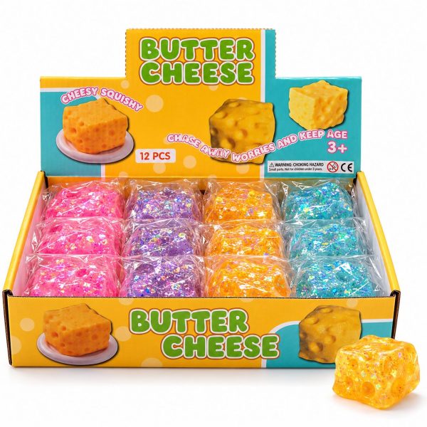 Squishy Maltose Glitter Cheese Fidget Toy