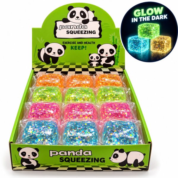 Squishy Maltose Glow in The Dark Glitter Cube