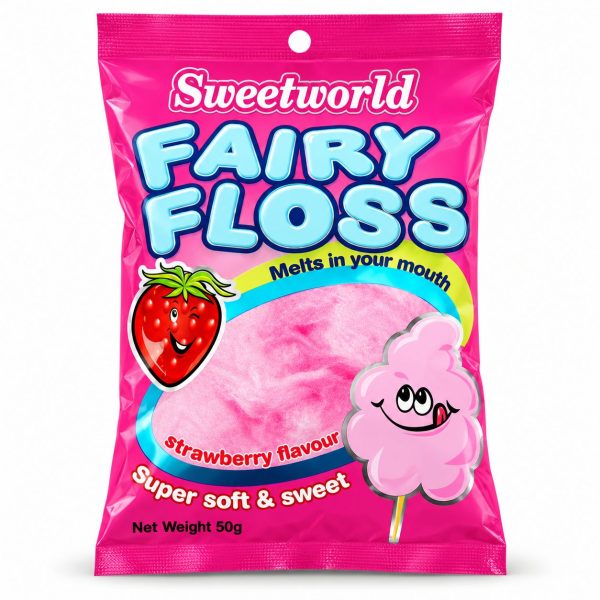 Sweetworld Strawberry Fairy Floss 50g
