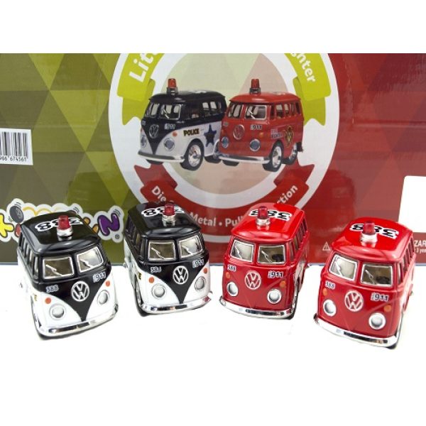 Volkswagen Police & Fire Die-Cast Pull Back Cars 5cm