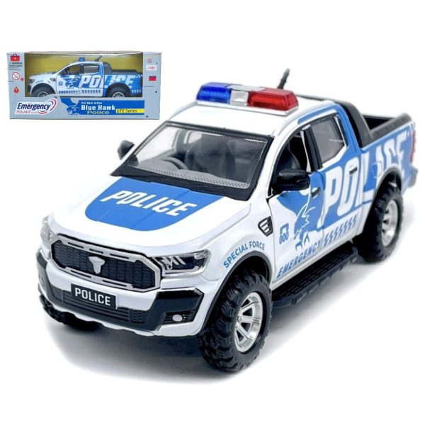 Trailblaster Blue Hawk Police Pull Back Ute 1:32