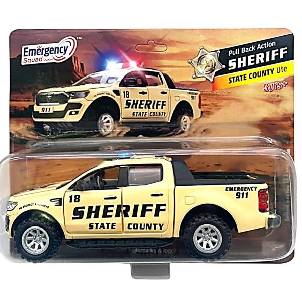 Trailblaster Sheriff Pull Back Ute – Beige 1:32