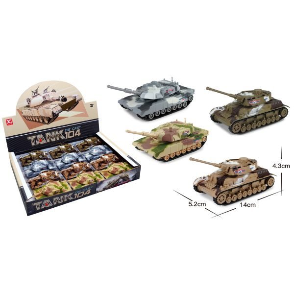 Die-Cast Pull Back Tanks 14cm
