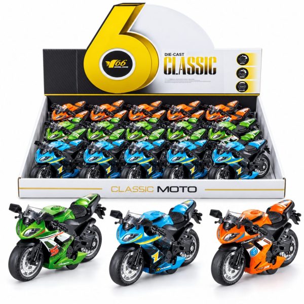 5" 1:14 Diecast Model Pull Back Moto Bike A