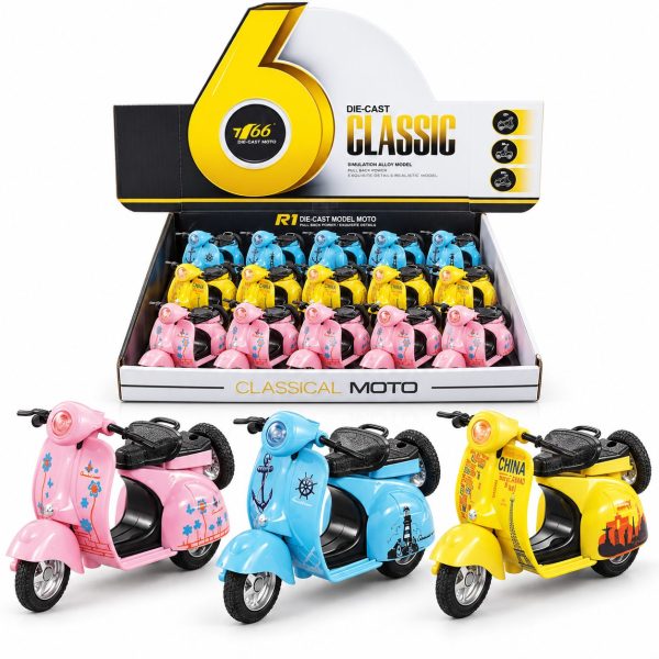 4.5" 1:14 Diecast Model Pull Back Scooter