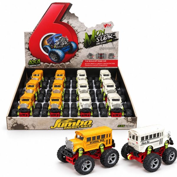 5" 1:34 Diecast Pull Back Big Wheel School Bus