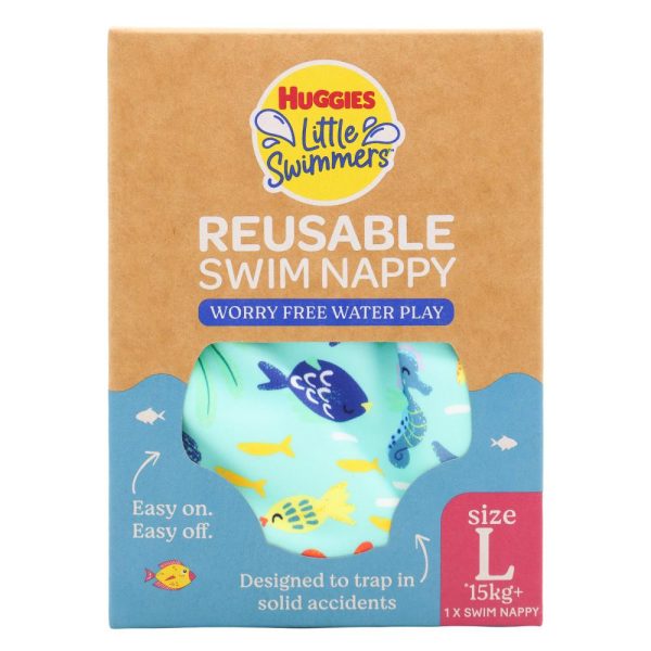 Huggies PK1 Swim Nappy Reusable Little Swimmers Size Large 15Kg+